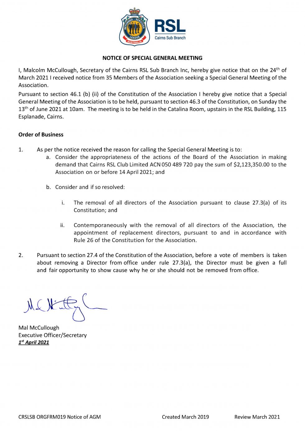 notice-of-special-general-meeting-cairns-rsl-subbranch