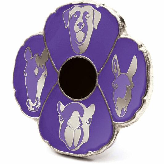 Purple Poppy Silhouette Badge